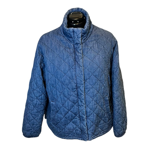 Women's Old Navy Lightweight Diamond Cotton Quilted Jacket, XXL, Blue - Picture 2 of 16